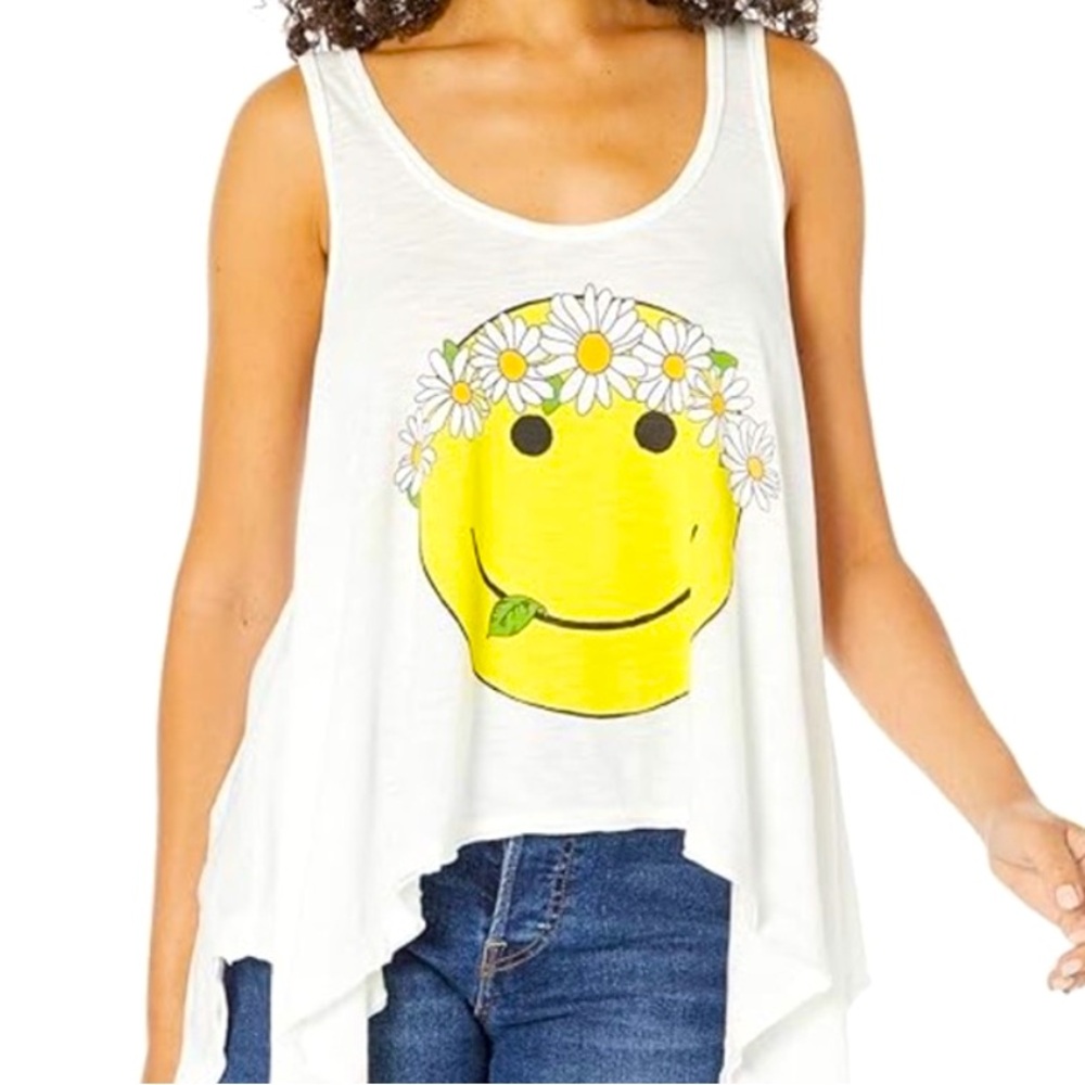 New Lauren Moshi Gladys Daisy Happy Face Tank